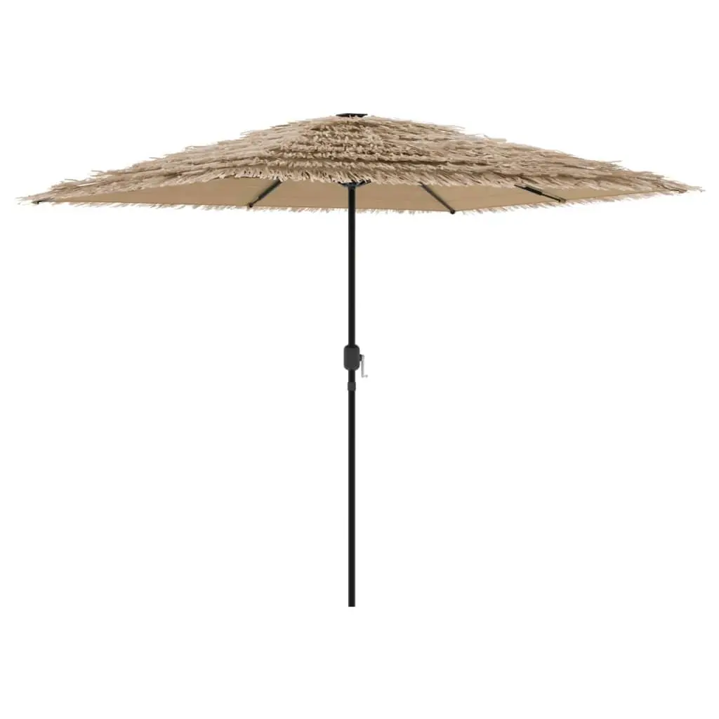 Garden Parasol Steel Pole 248cm Brown Polyester Canopy