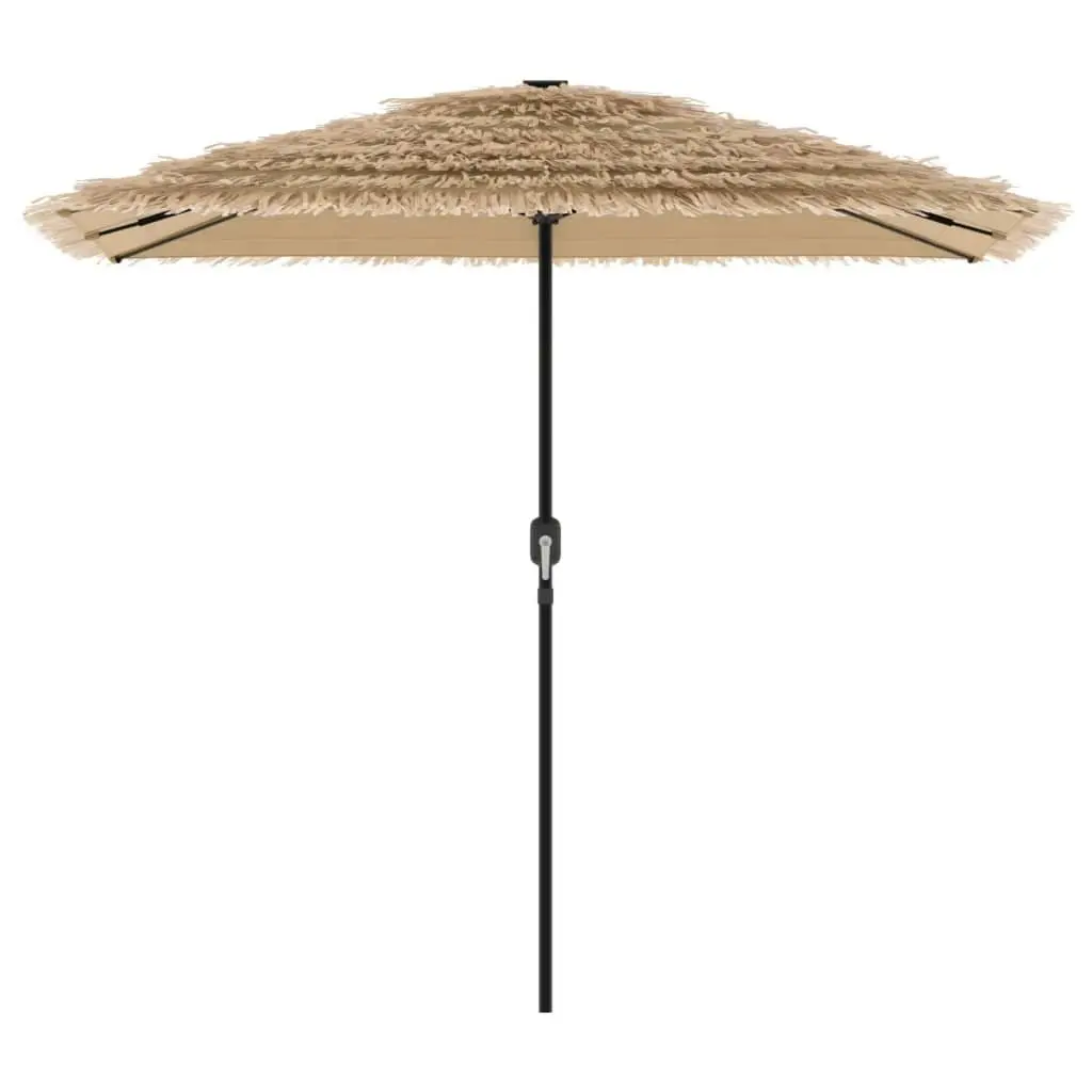 Garden Parasol Steel Pole 248cm Brown Polyester Canopy