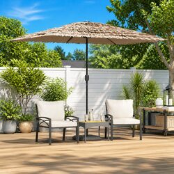 Practical Brown Garden Parasol for Outdoor Use 300x200cm