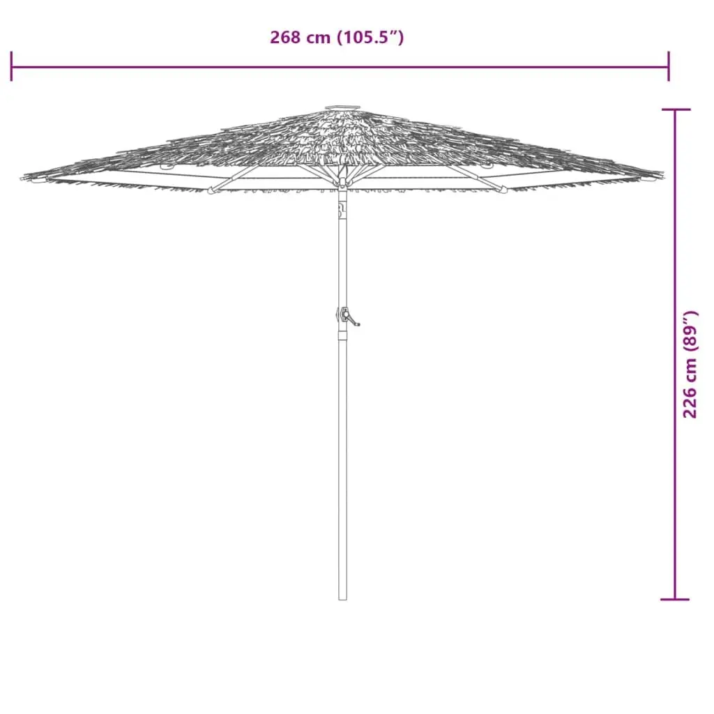 Garden Parasol Steel Crank Mechanism 268cm Brown