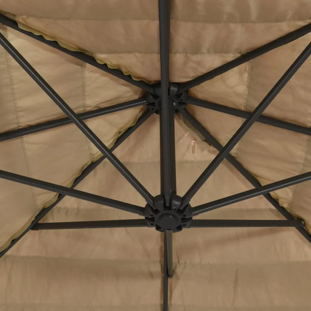 Garden Parasol Outdoor Umbrella Sun Shade Patio Crank Brown 288x288x225cm