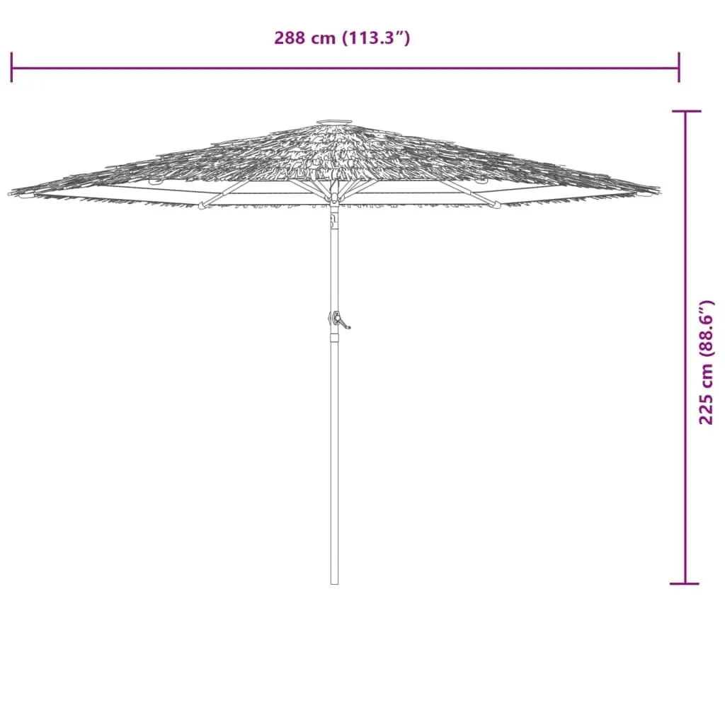Garden Parasol Outdoor Umbrella Sun Shade Patio Crank Brown 288x288x225cm