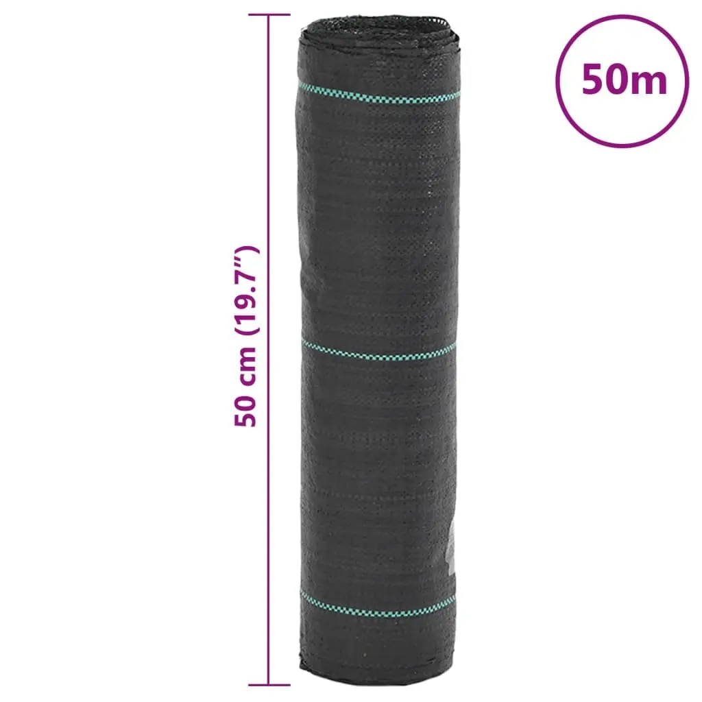 Weed Control Mat Polypropylene UV Stabilised 0.5m x 50m Black Landscape Fabric for Garden Pathways and Driveways
