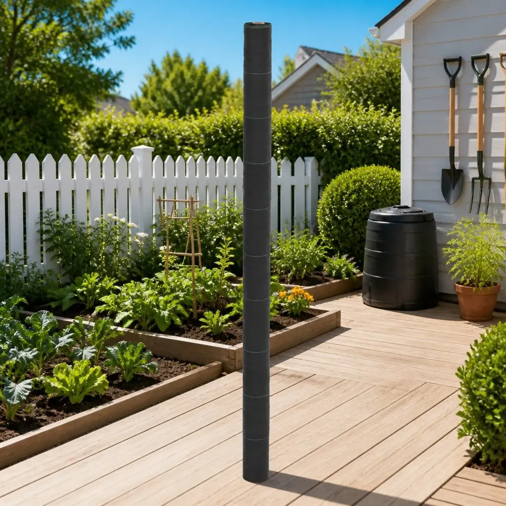 Weed Membrane Black Landscape Fabric 2x25m Garden Weed Control Suppressant Mat