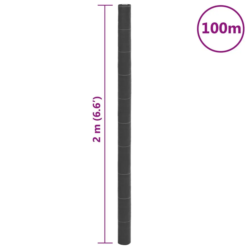 Weed Control Membrane Polypropylene Black 2x100m Durable Landscape Fabric Mat for Gardens and Outdoor Areas