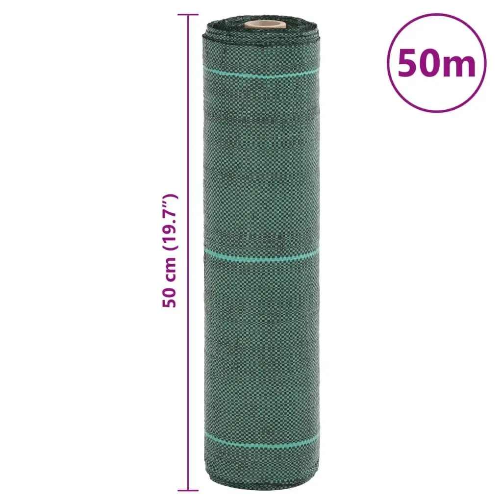 Weed Suppression Fabric Polypropylene Green 0.5m x 50m Durable Membrane for Garden Landscaping