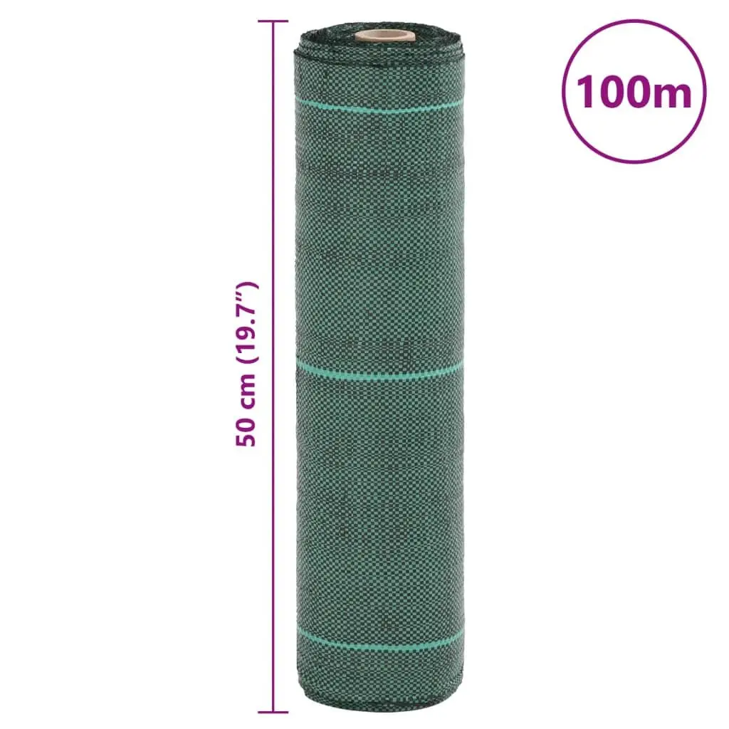 Weed Control Fabric Green Polypropylene 0.5x100m Landscape Suppression Membrane