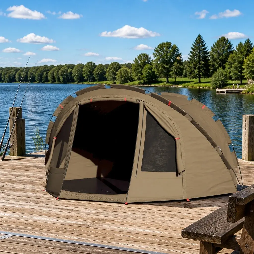 Fishing Tent Waterproof 2-Person Olive Green UV Protection