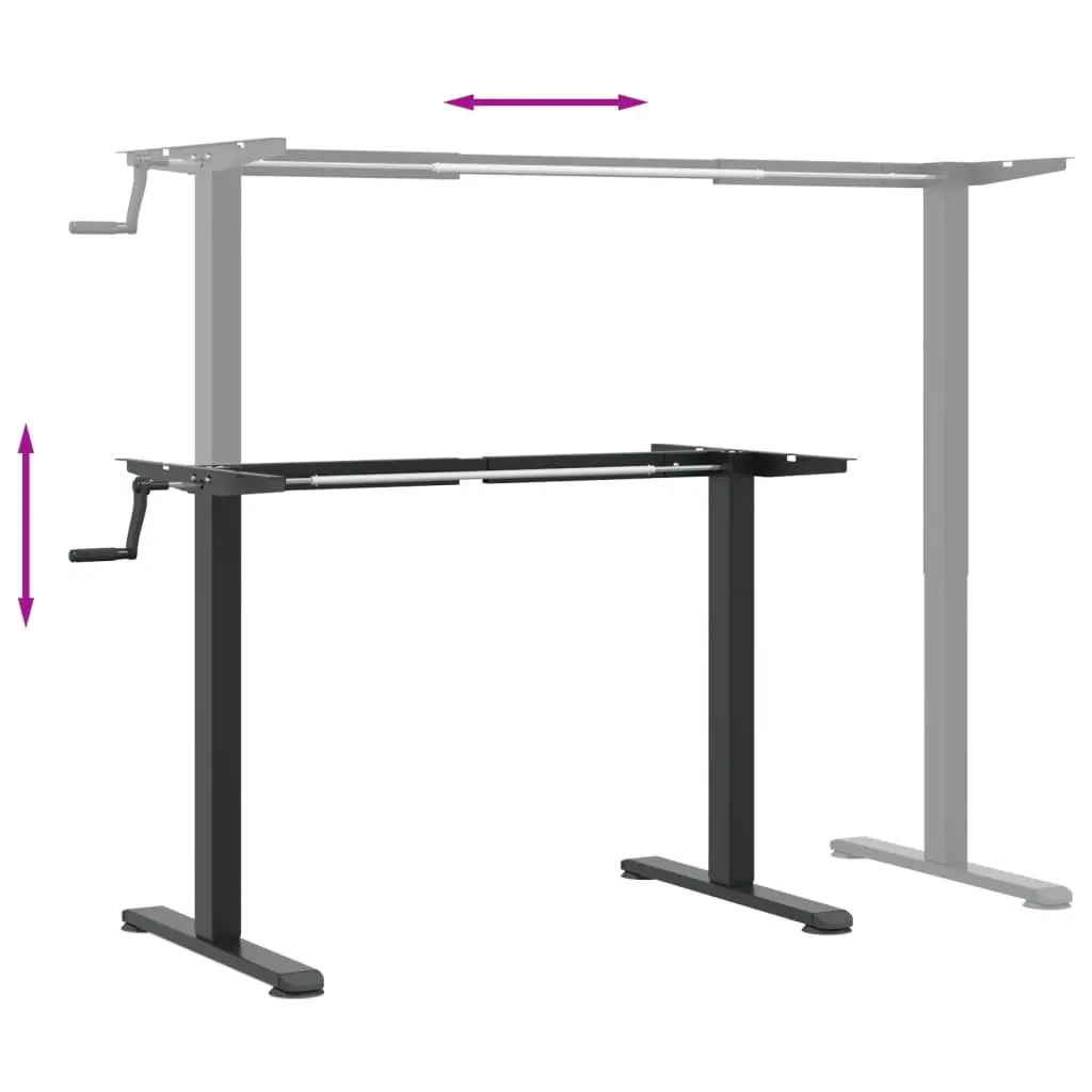 Standing Desk Frame Adjustable Height Black Steel Office Workstation Riser