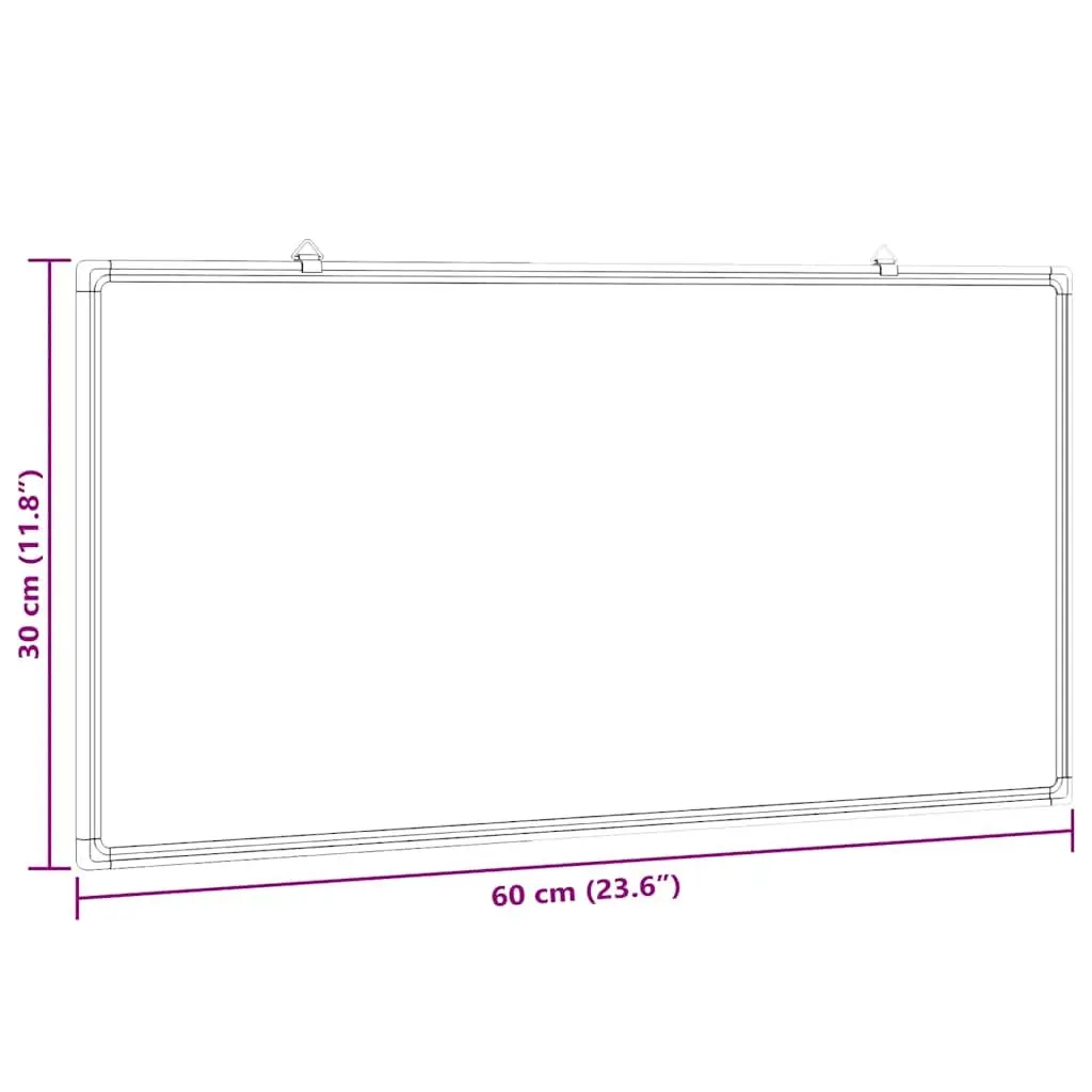 Magnetic Whiteboard Lacquer-Coated 60x30cm Aluminium Frame Wall-Mounted