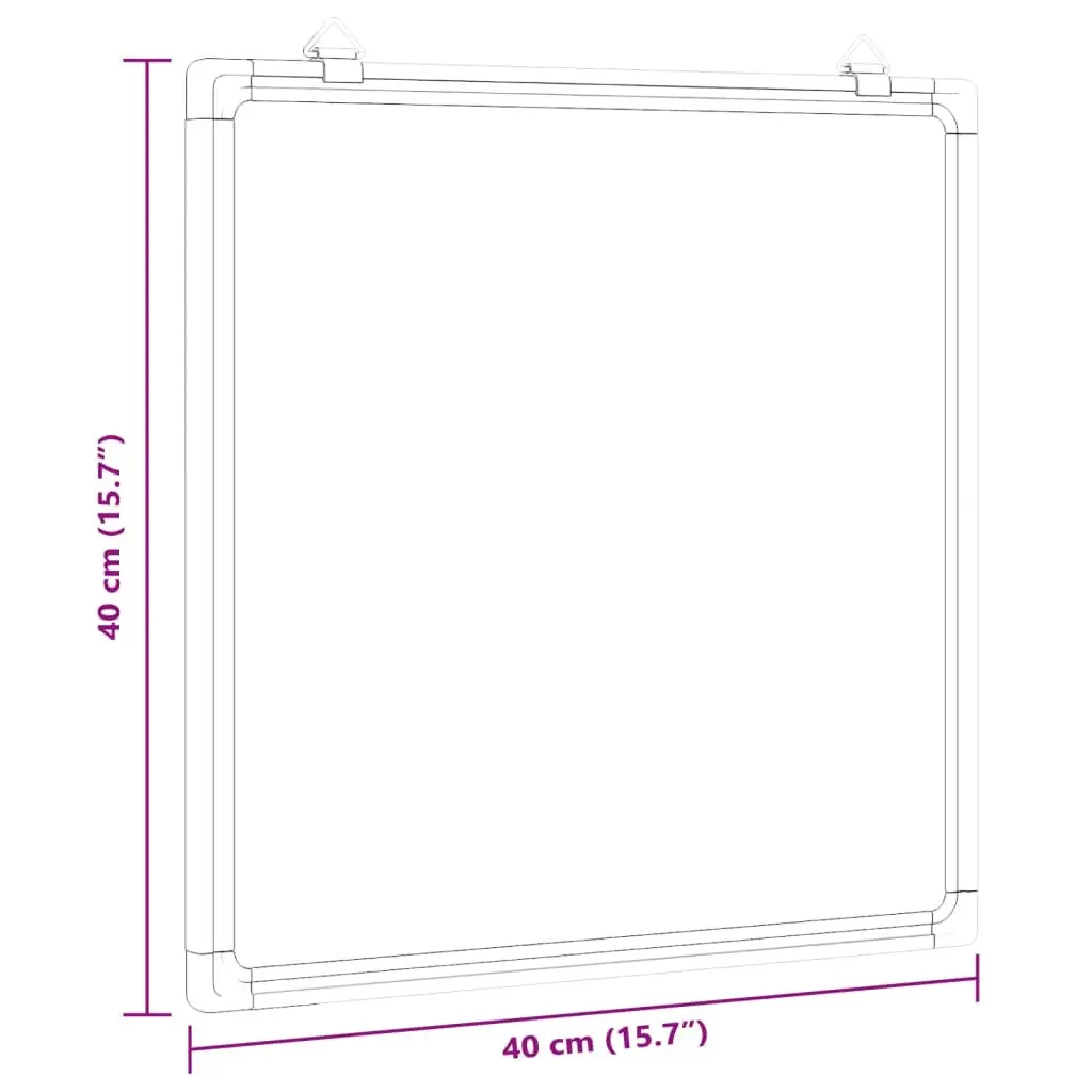 Magnetic Whiteboard Lacquer Coated Aluminium Frame 40cm x 40cm Wall Mount Display Board Office Home Memo Notes
