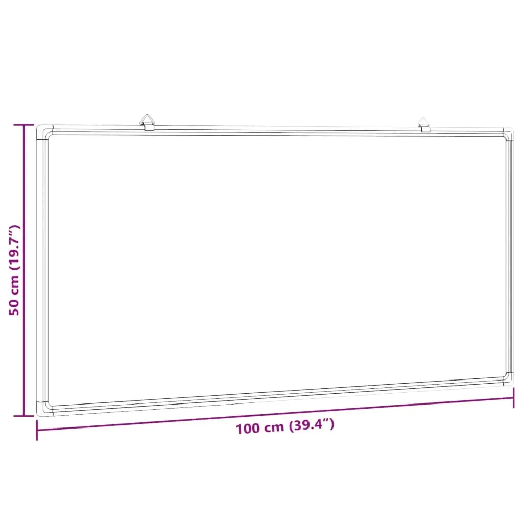 Magnetic Whiteboard Lacquer-Coated 100x50cm Aluminium Frame White