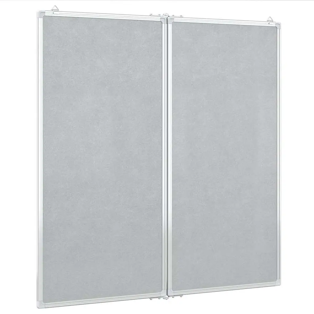 Magnetic Whiteboard Foldable Aluminium Two Panel Display Board 80 x 80 cm White