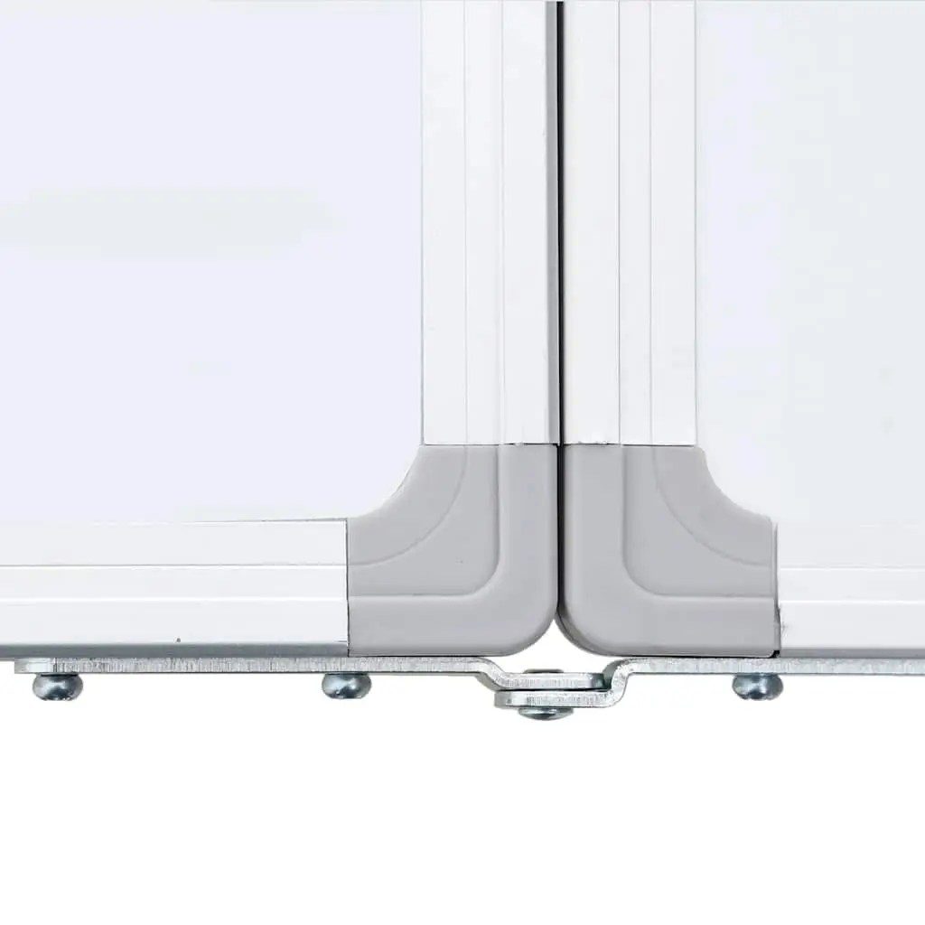 Magnetic Whiteboard Foldable Aluminium Two Panel Display Board 80 x 80 cm White
