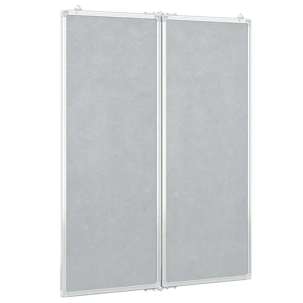 Magnetic Whiteboard Foldable Two Panel Display Board Aluminium Lacquer-coated 80 x 100 cm White