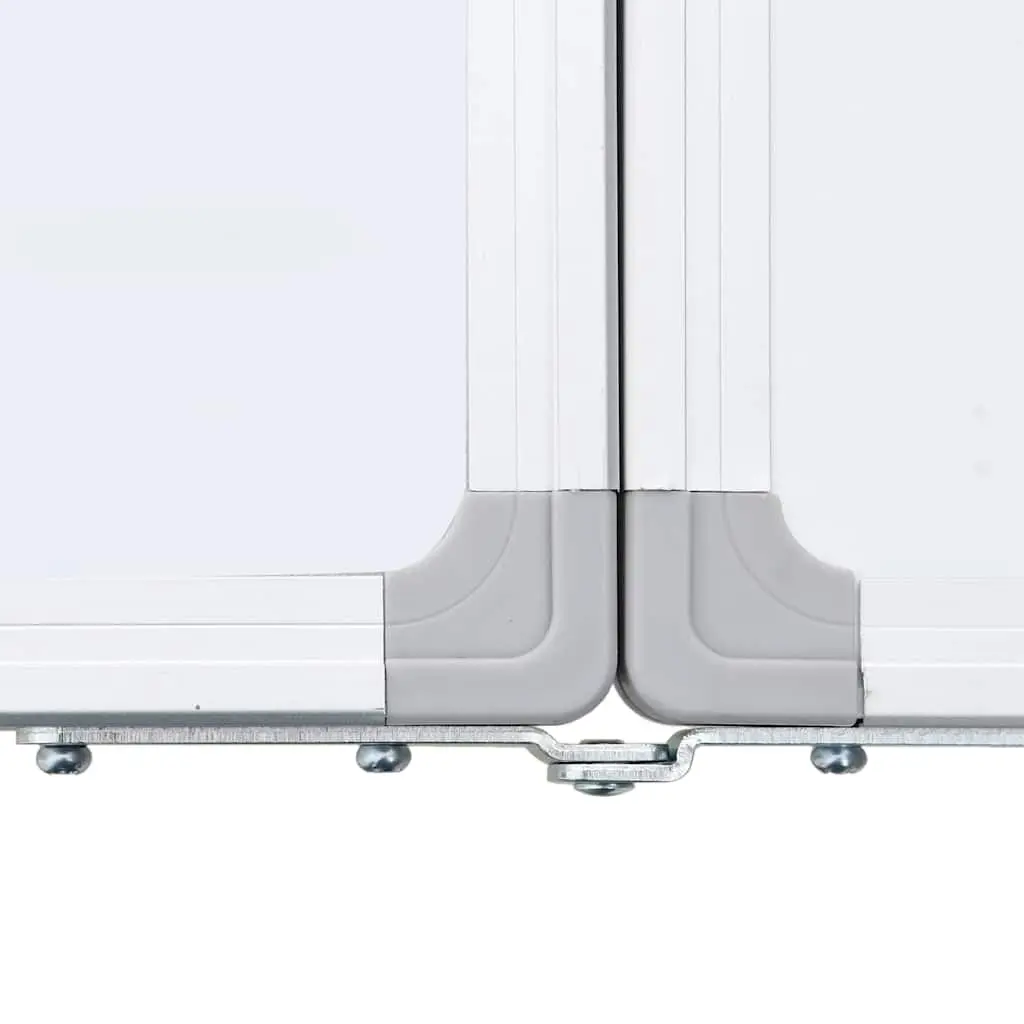 Magnetic Whiteboard Foldable Two Panel Display Board Aluminium Lacquer-coated 80 x 100 cm White
