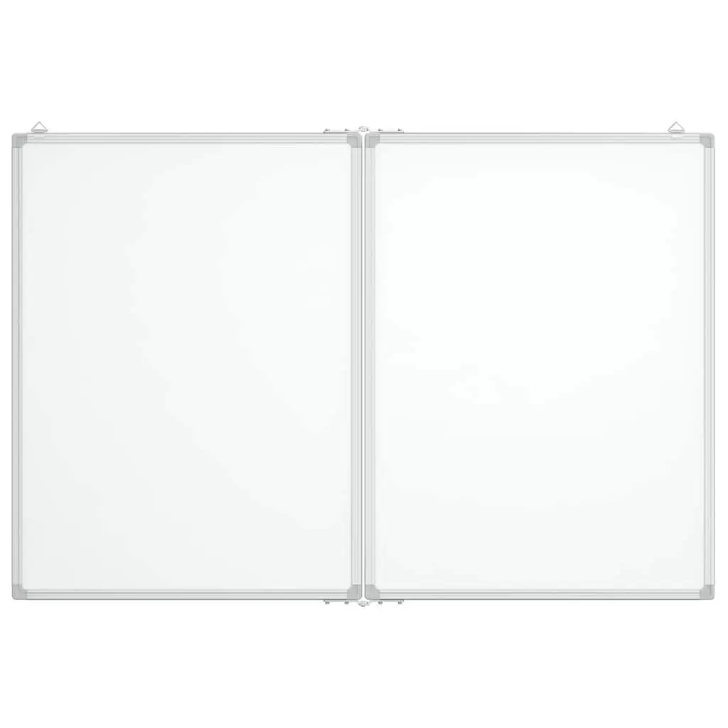 Magnetic Whiteboard Foldable Aluminium 100x80cm Double Panel Lacquer-coated