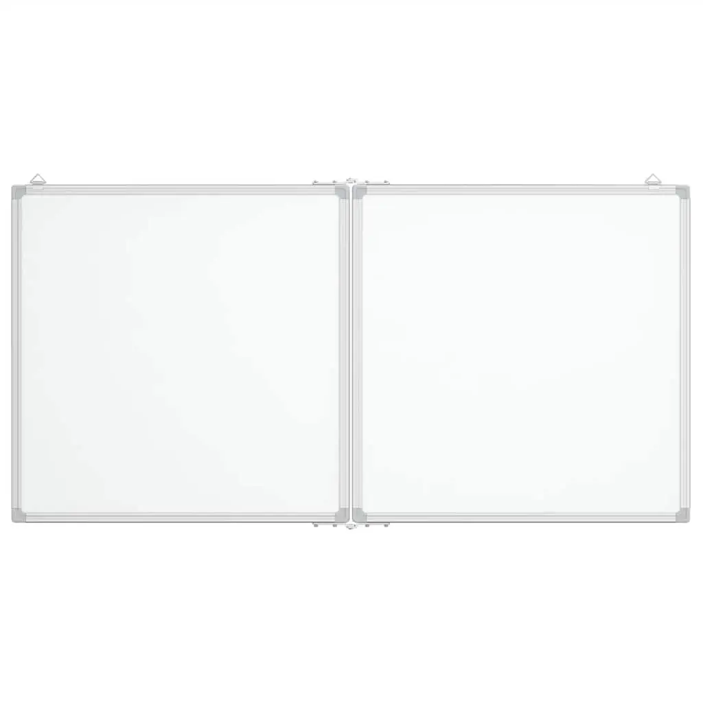 Magnetic Whiteboard Foldable Two Panel Display Board Lacquer Coated Surface 120 x 60 cm