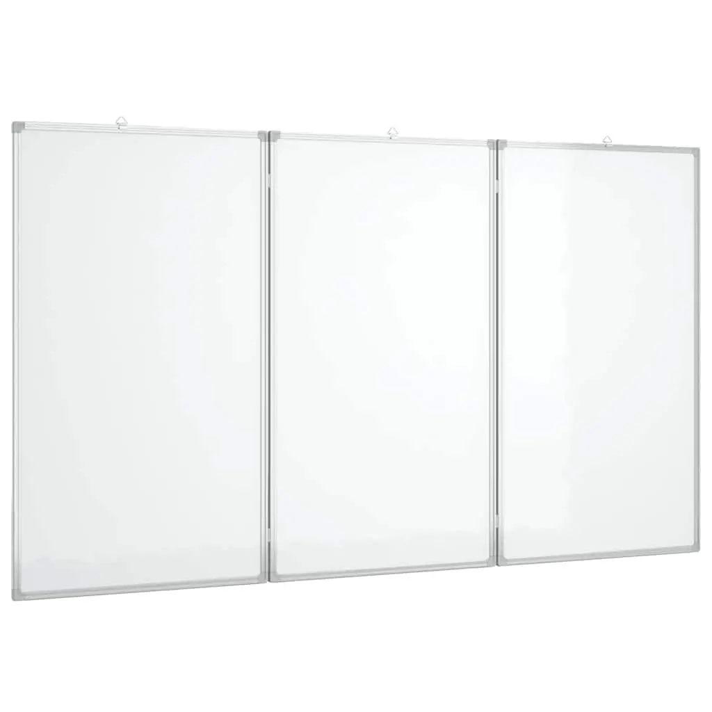 Magnetic Whiteboard Foldable Two Panel Presentation Display Board Aluminium 150 x 80 cm White