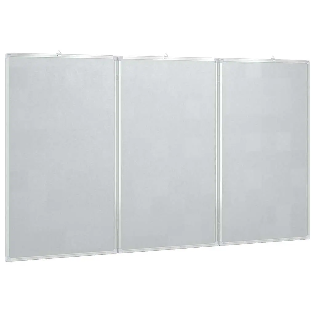 Magnetic Whiteboard Foldable Two Panel Display Board Aluminium 180 x 100 cm White