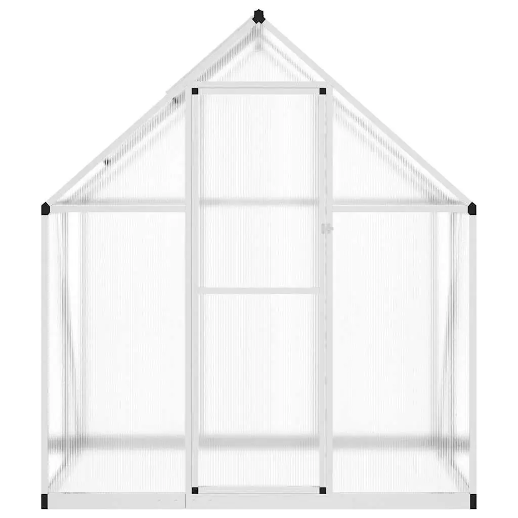 Aluminium Polycarbonate Greenhouse Silver 169x114x195 cm with Base Frame for Garden