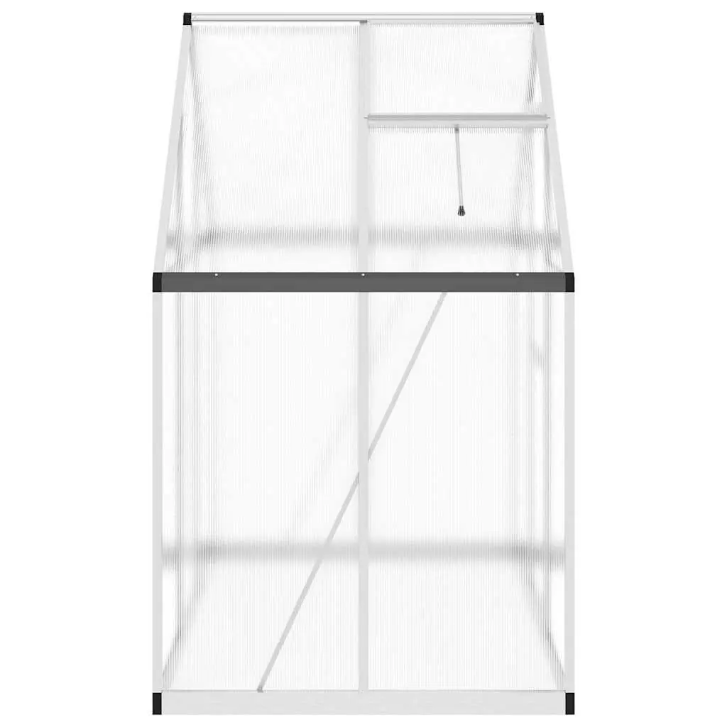 Aluminium Polycarbonate Greenhouse Silver 169x114x195 cm with Base Frame for Garden