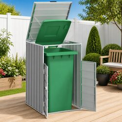 Functional Grey Wheelie Bin Storage Unit for Outdoors
