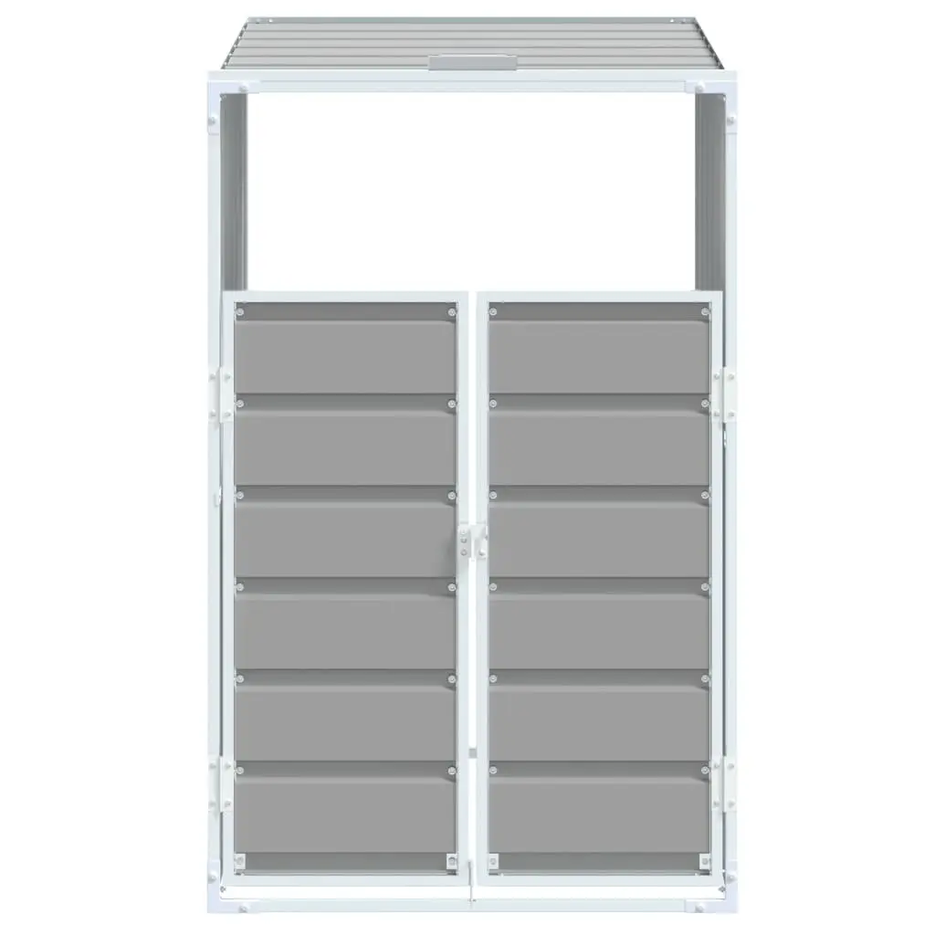 Single Outdoor Storage Shed Powder-Coated Steel Grey 72x81x115cm Garden Waste Bin Cover