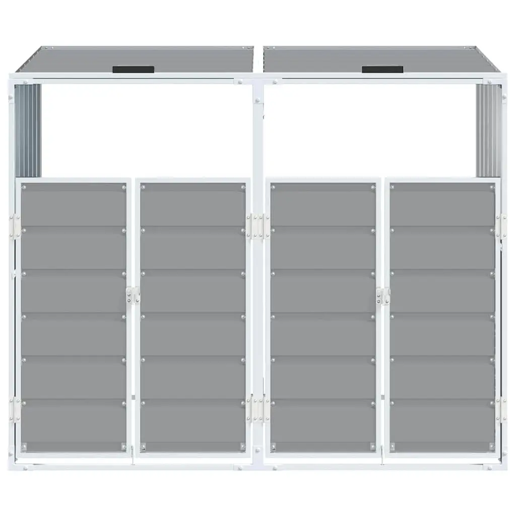 Wheelie Bin Storage Double Bins Grey Garden Waste Container Enclosure Steel