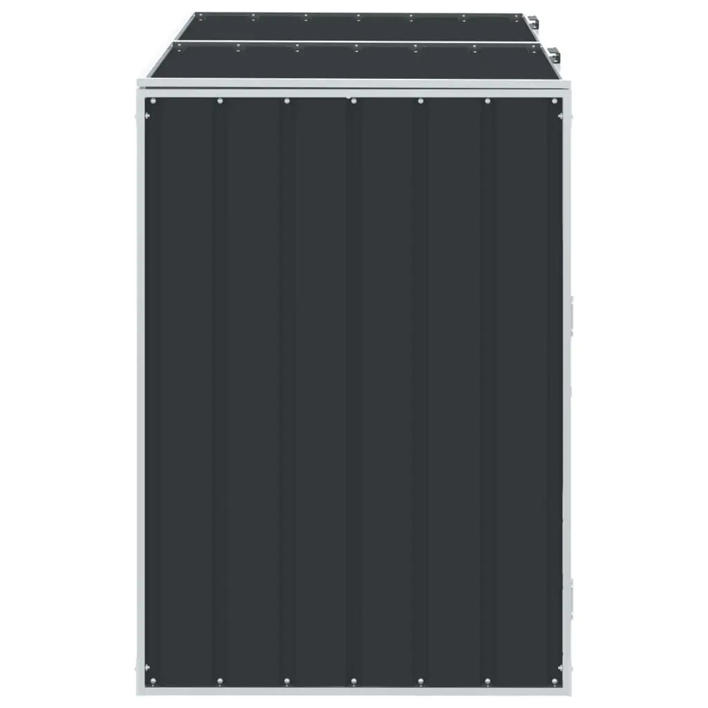 Wheelie Bin Storage Double Bins Powder-coated Steel 144 x 81 x 113 cm Anthracite Garden Waste Container Enclosure
