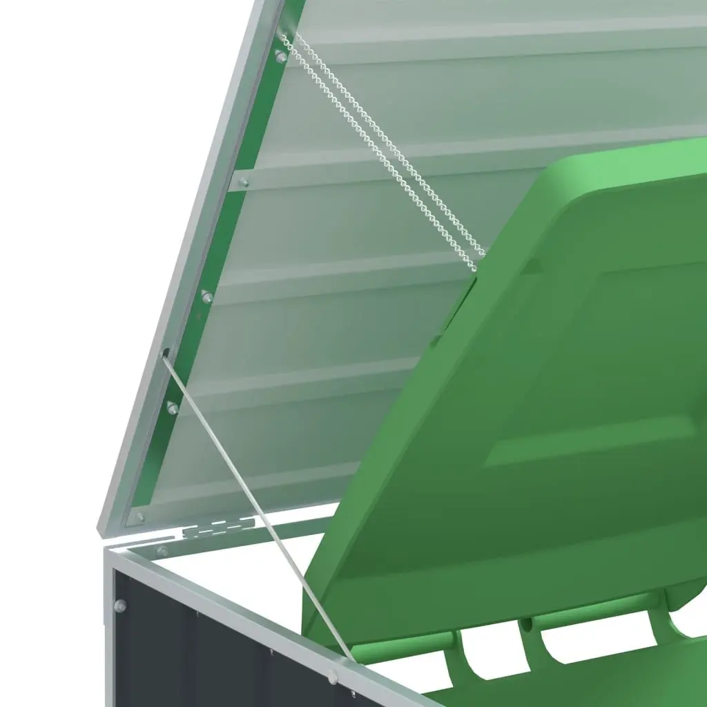 Wheelie Bin Storage Double Bins Powder-coated Steel 144 x 81 x 113 cm Anthracite Garden Waste Container Enclosure