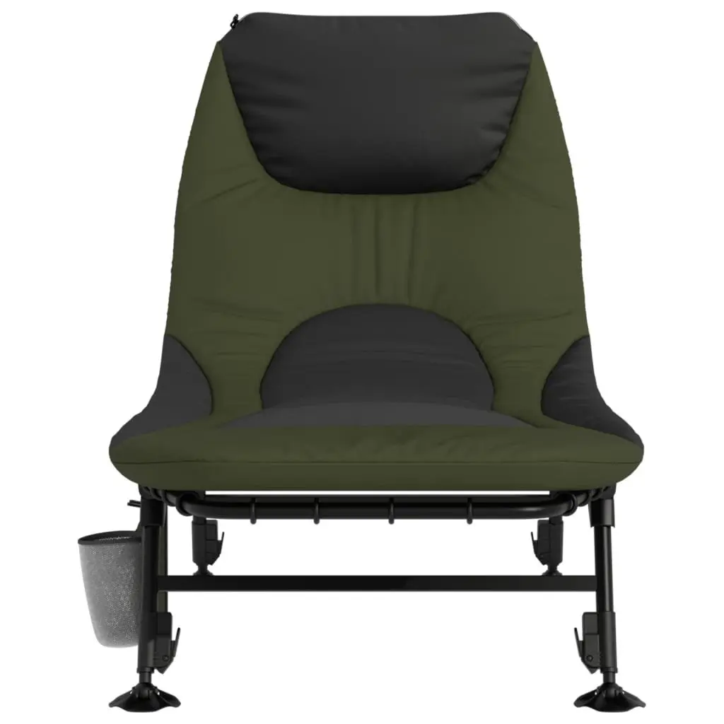 Foldable Fishing Bed Steel Frame Foam Padding Adjustable Backrest Green