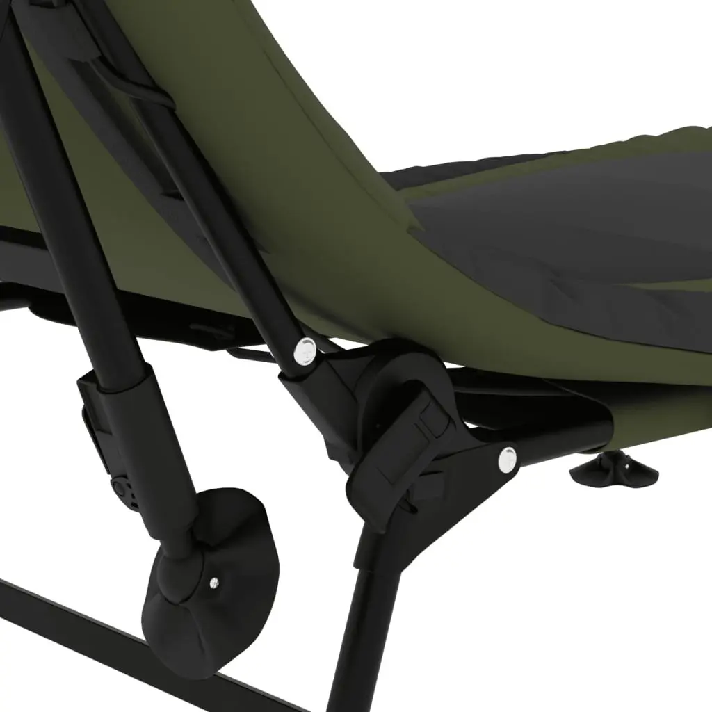 Foldable Fishing Bed Steel Frame Foam Padding Adjustable Backrest Green