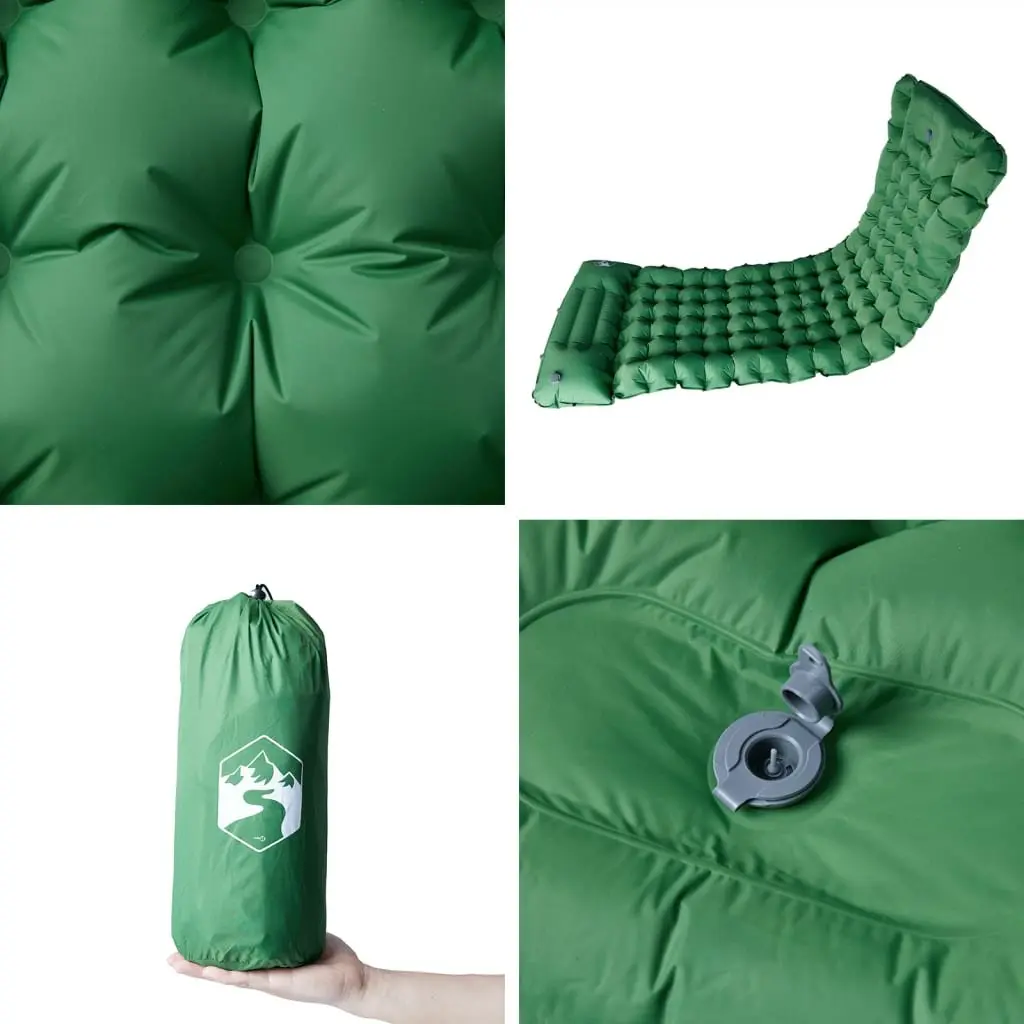 Self Inflating Camping Mattress 40D Nylon 10.5 cm Green