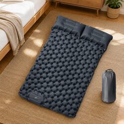 Self Inflating Camping Mattress 2-Person Double Air Bed Sleeping Pad Pillows