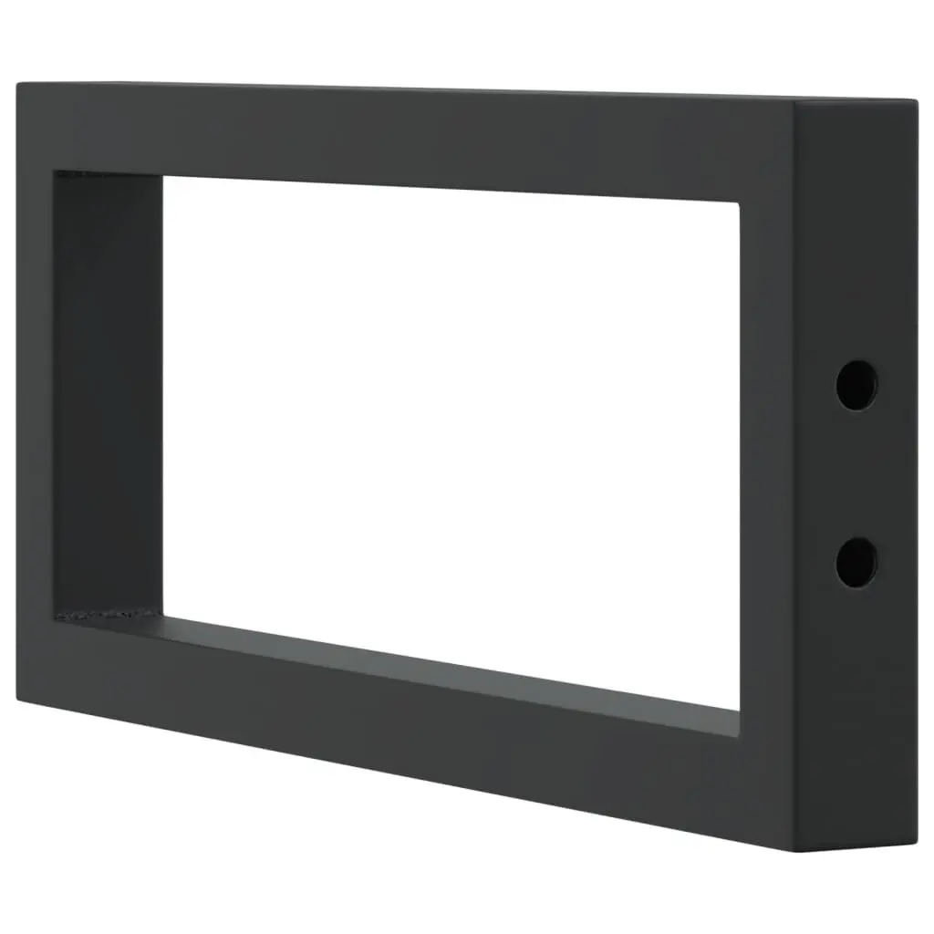 Shelf Brackets Steel Wall Mount 2 pcs Black Rectangular