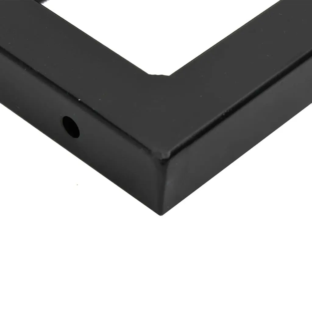 Shelf Brackets Steel Wall Mount 2 pcs Black Rectangular