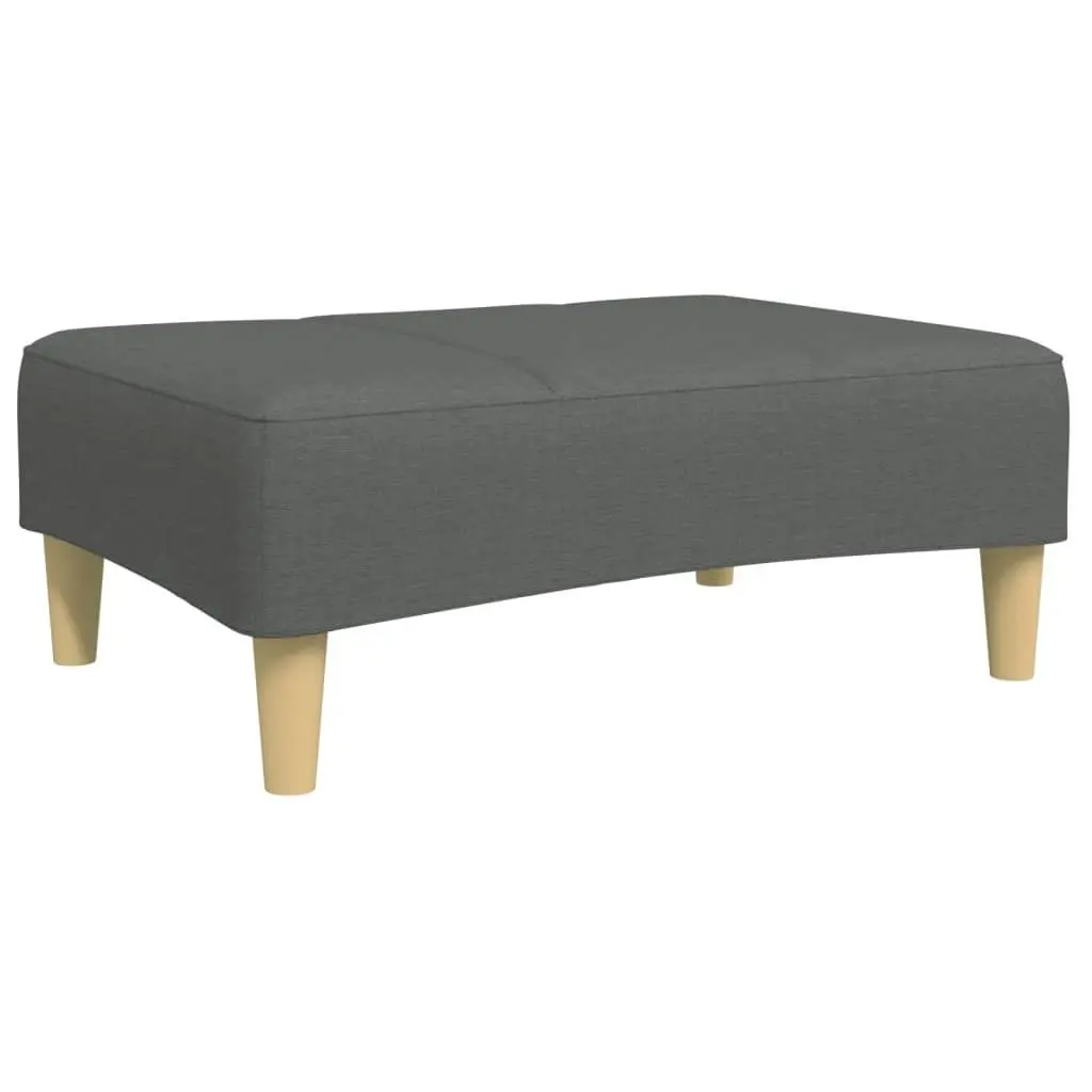 Footstool Fabric Dark Grey 77x55x31 cm Plywood Frame Living Room Furniture