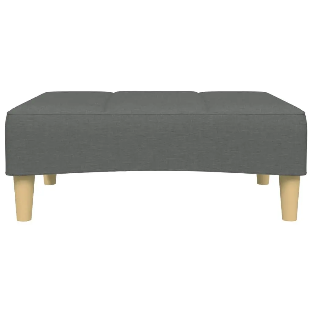 Footstool Fabric Dark Grey 77x55x31 cm Plywood Frame Living Room Furniture