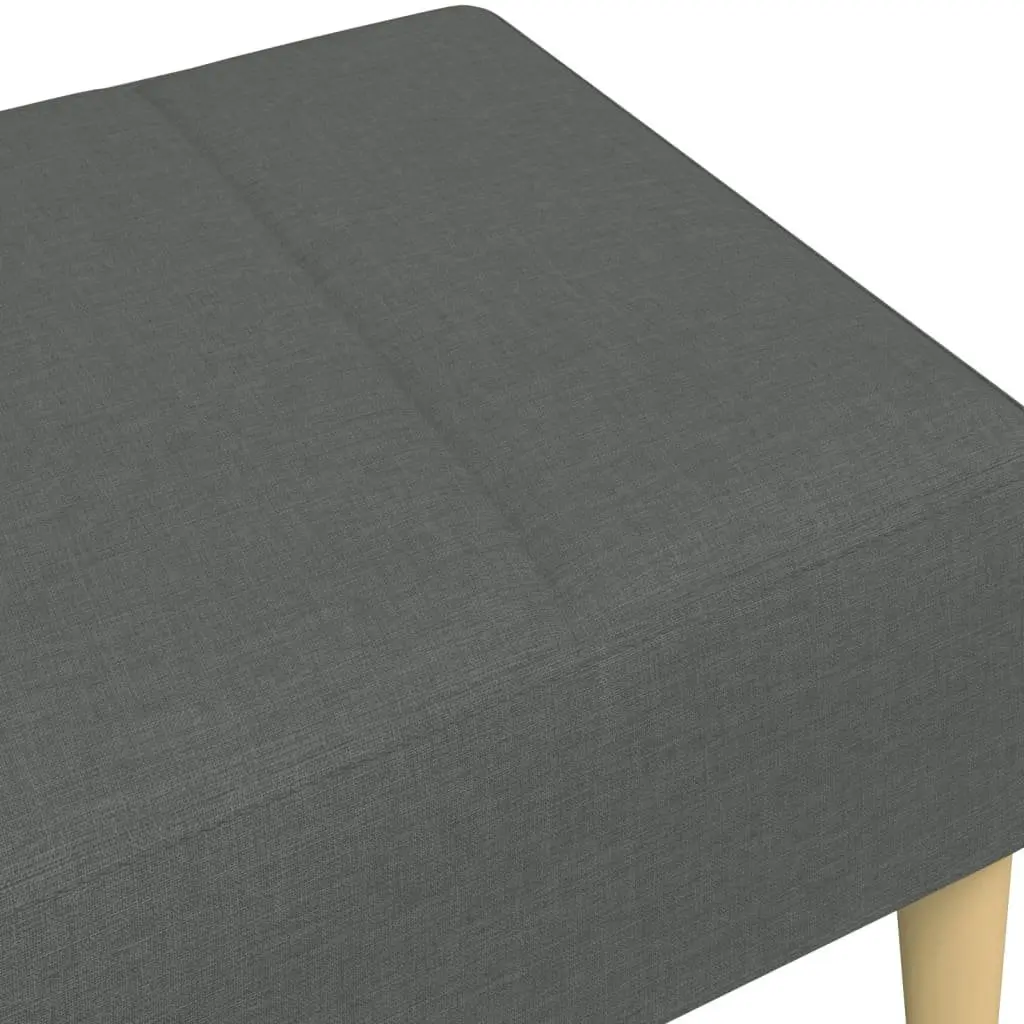 Footstool Fabric Dark Grey 77x55x31 cm Plywood Frame Living Room Furniture