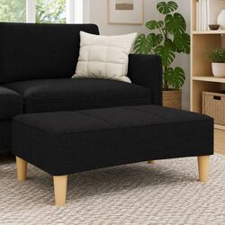 Practical Black Footstool Ottoman for Home Use