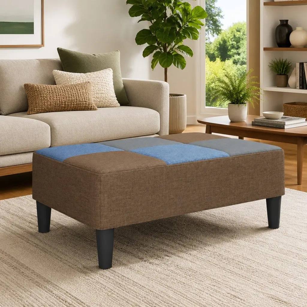 Ottoman Fabric Multicolour Patchwork Footstool 77x55x31 cm