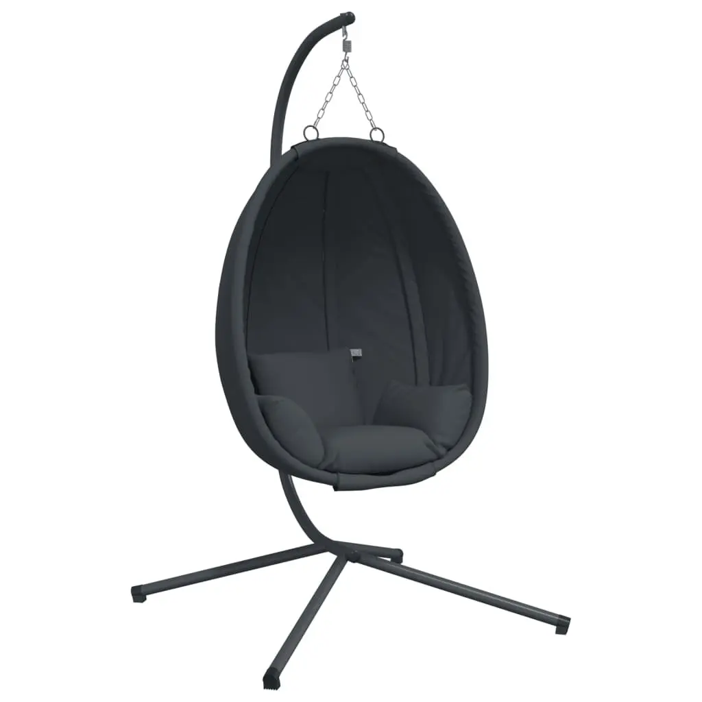Hanging Egg Chair with Stand Steel Anthracite Outdoor Garden Patio Swing Seat