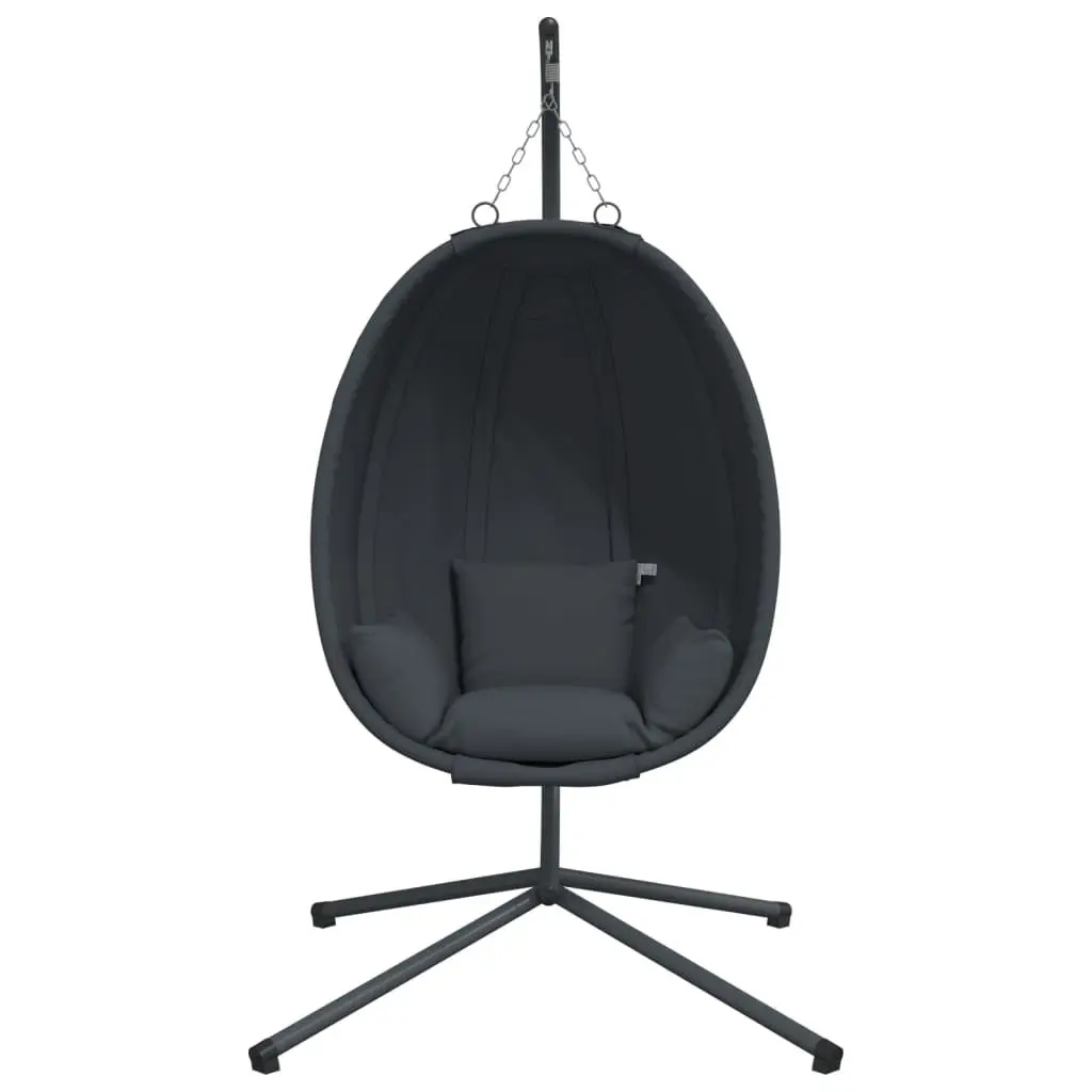 Hanging Egg Chair with Stand Steel Anthracite Outdoor Garden Patio Swing Seat