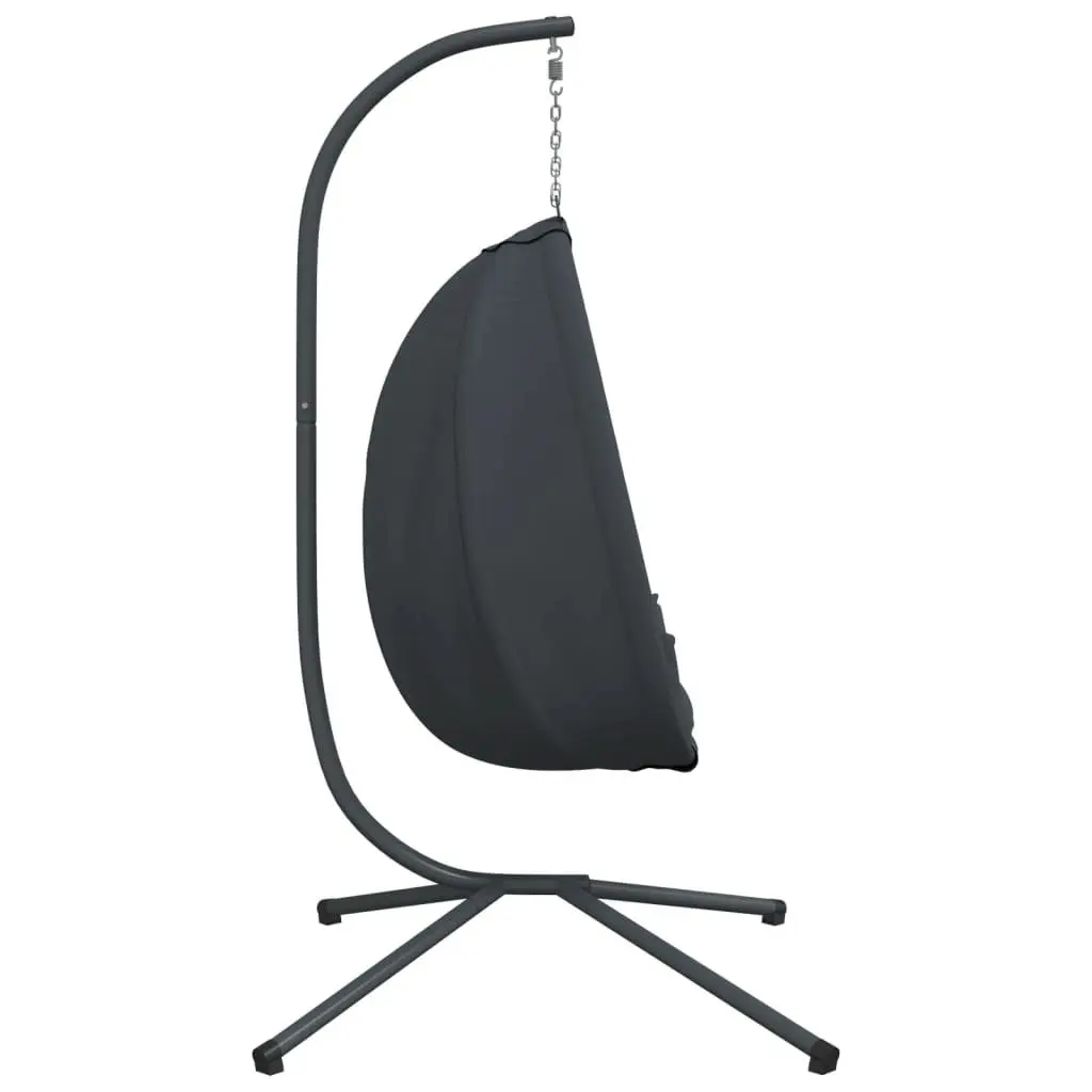 Hanging Egg Chair with Stand Steel Anthracite Outdoor Garden Patio Swing Seat