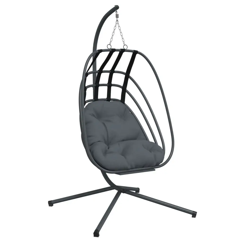 Hanging Egg Chair Steel Frame Swing Outdoor Garden Porch Anthracite