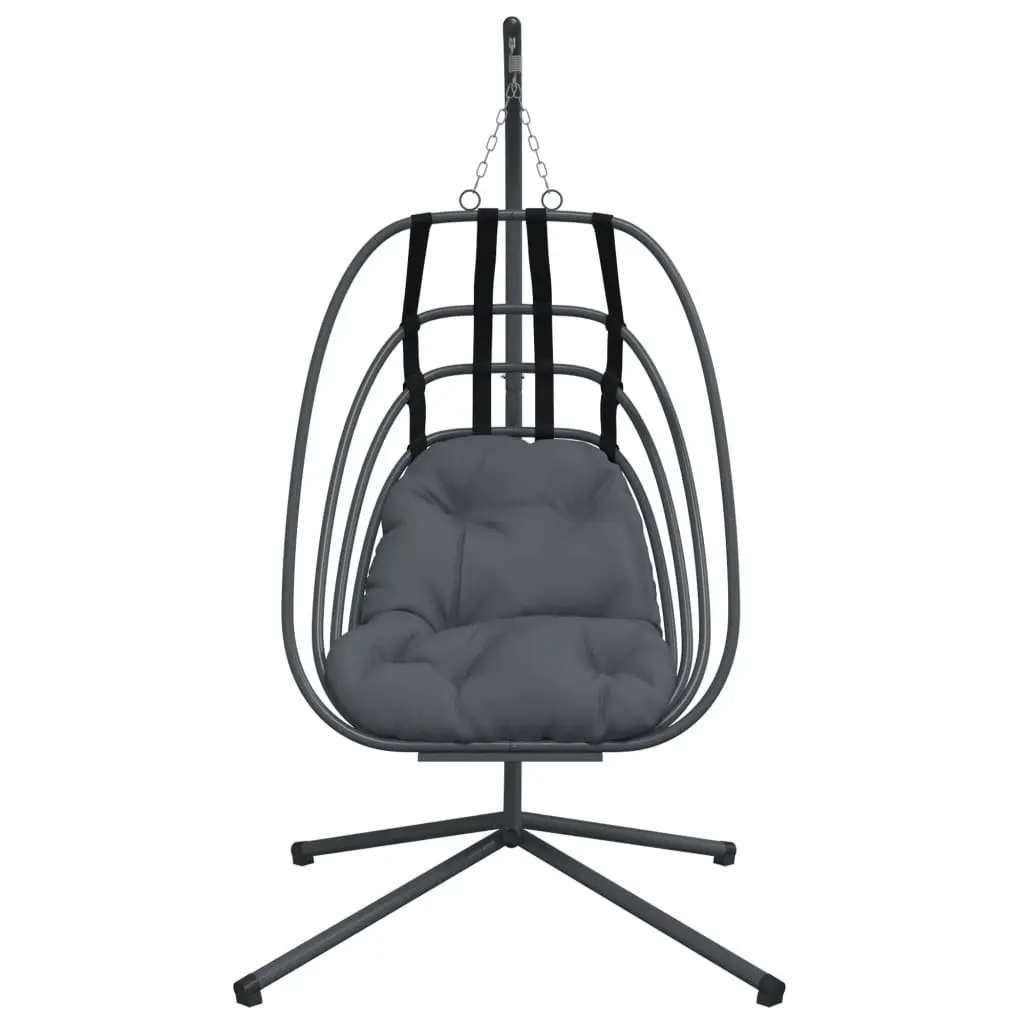 Hanging Egg Chair Steel Frame Swing Outdoor Garden Porch Anthracite