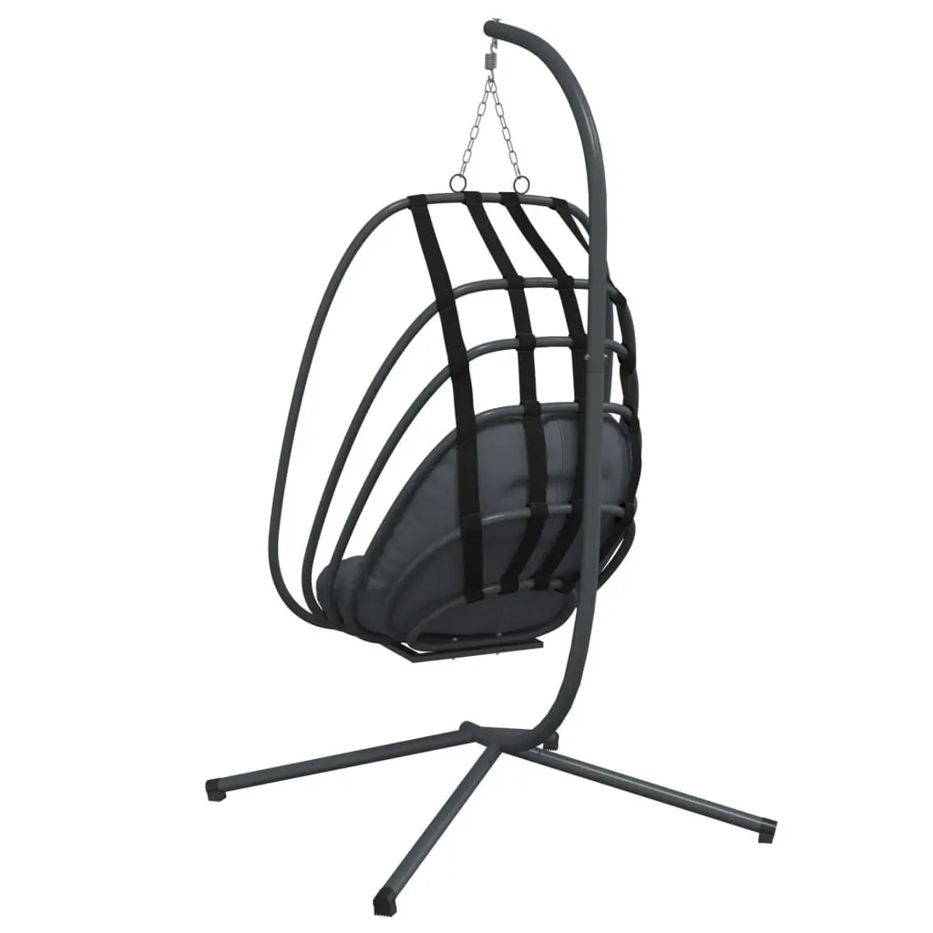 Hanging Egg Chair Steel Frame Swing Outdoor Garden Porch Anthracite