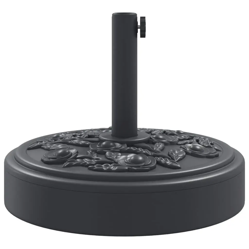 Parasol Base Round 25kg Stable Umbrella Stand Concrete Pole Adapter Black