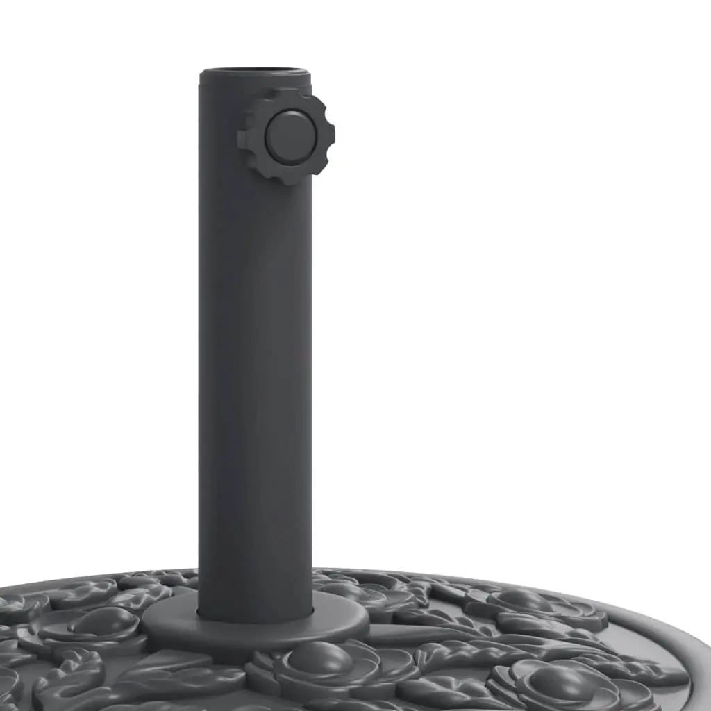 Parasol Base Round 25kg Stable Umbrella Stand Concrete Pole Adapter Black